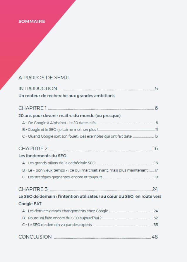Livre blanc SEO - AEO_table des matières_sommaire