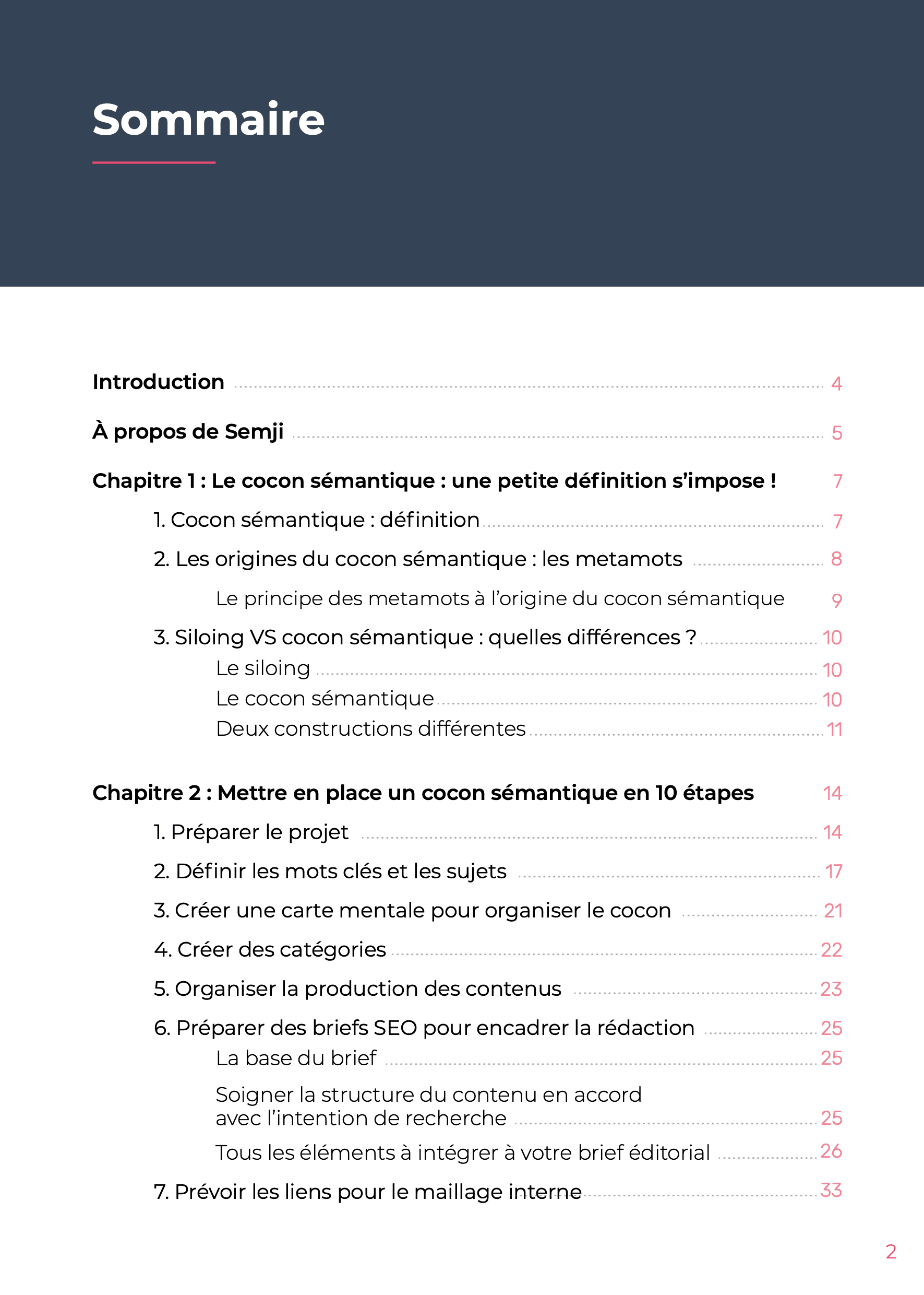 Cocon sémantique - Sommaire 1
