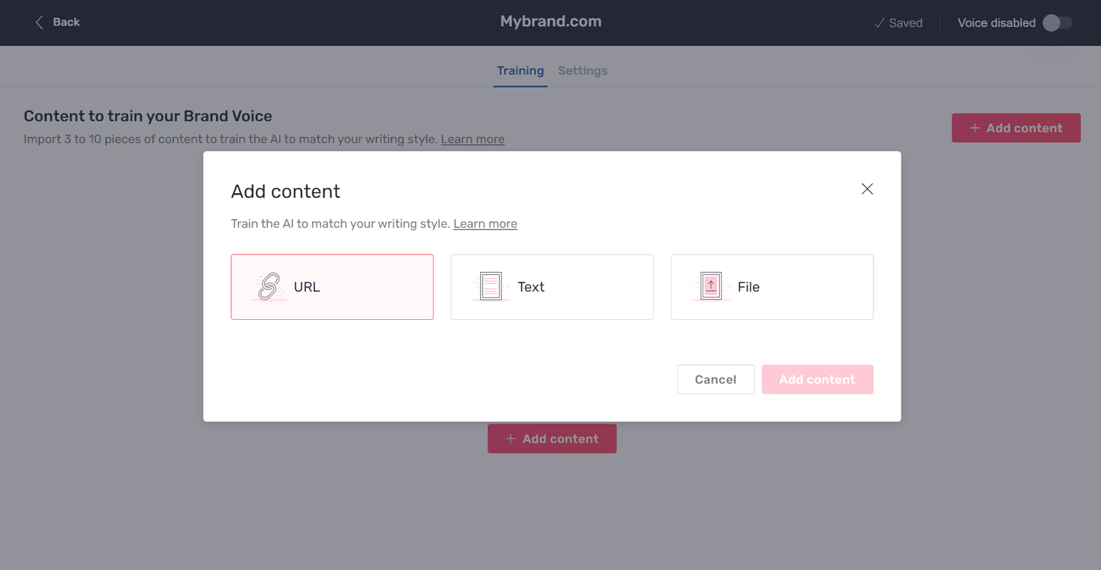 Configure your tone of voice