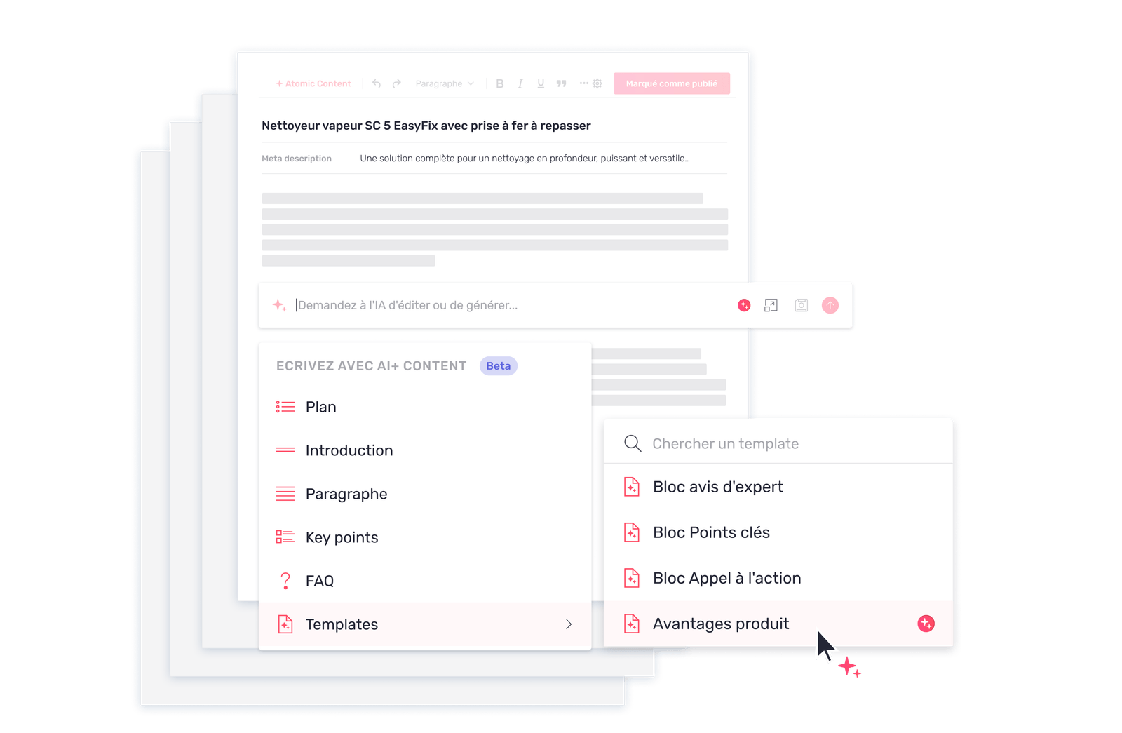 AI+ Templates templatekeuze