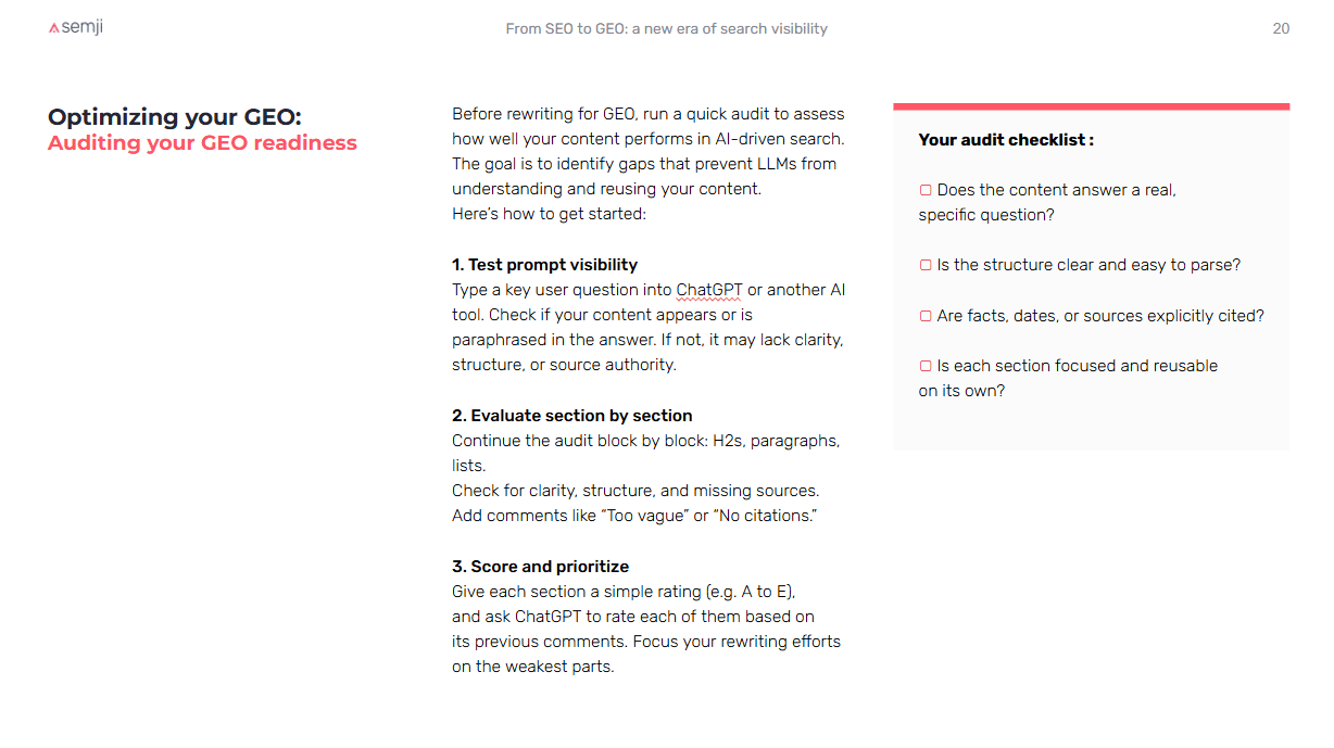 audit geo readiness