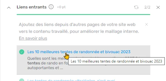 Liens entrants détectés depuis un href relatif