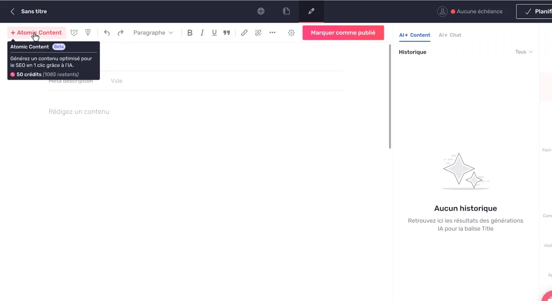 Solde de crédits dans l'application