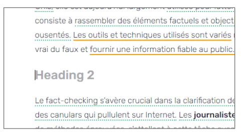 Placeholders de heading dans l'Editor