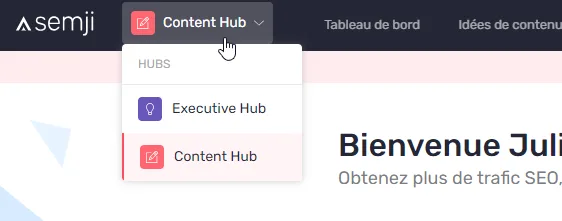 Le nouveau menu Hub dans la navigation