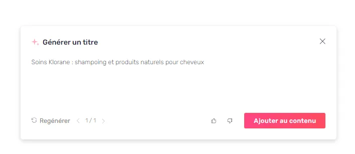 Génération de title dans l'Editor