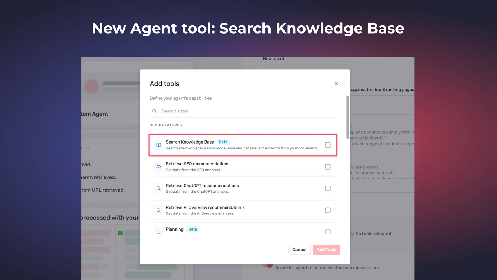 Un agent IA lisant la Knowledge Base pendant qu'il rédige