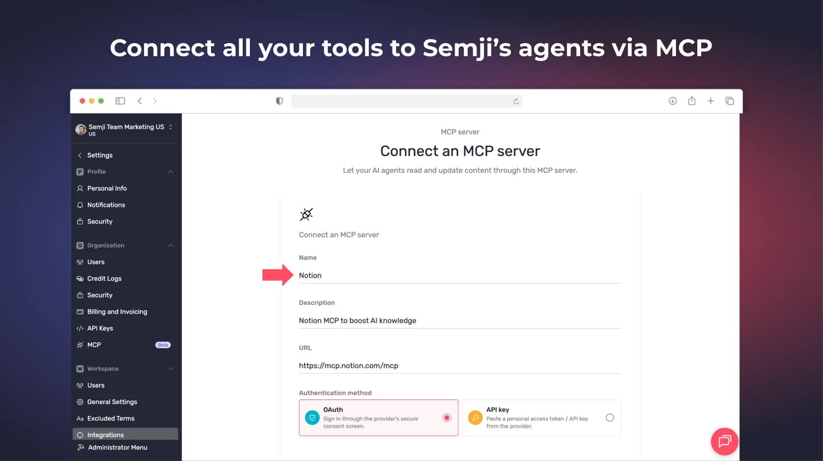 Connecteurs MCP personnalisés sur un agent
