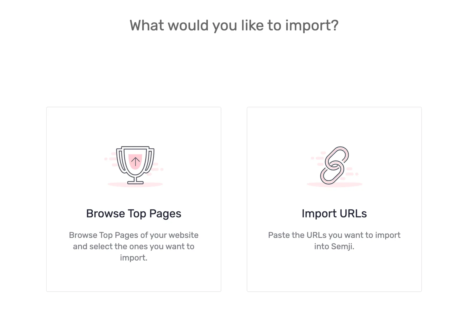 Nouvelles icônes sur l'import de pages