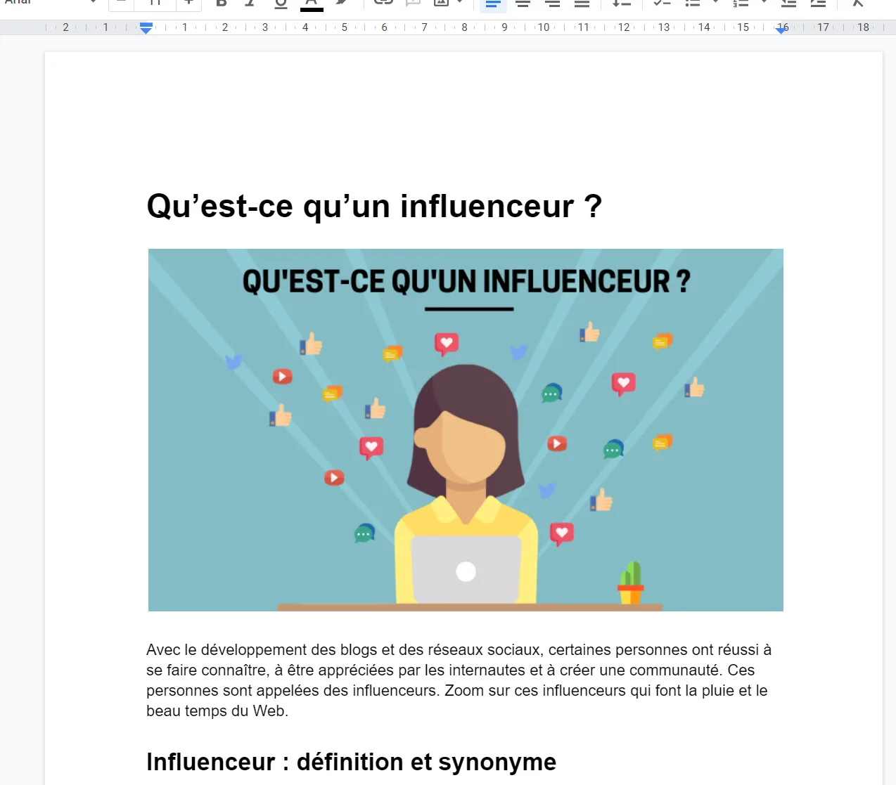 Collage dans Google Docs
