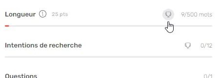 Icônes d'analyse concurrentielle dans les optimisations