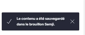 Barre de confirmation mise à jour