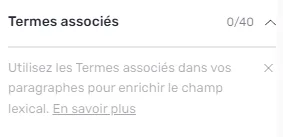 Panneau de l'extension avec les descriptions réécrites