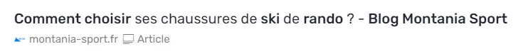 La même page classée en type Article après la correction