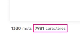 Compteur de caractères de l'Editor sans sélection