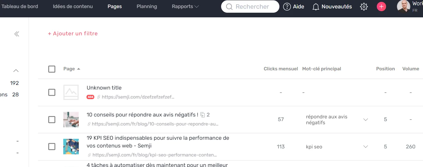 Badge 404 sur une page importée