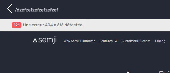 Badge 404 dans la liste de Pages