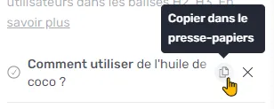 Copie d'une question