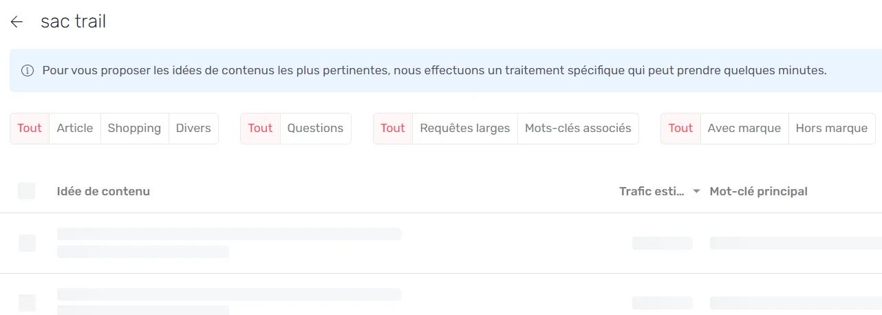 Bandeau indiquant qu'une analyse prend plus de temps