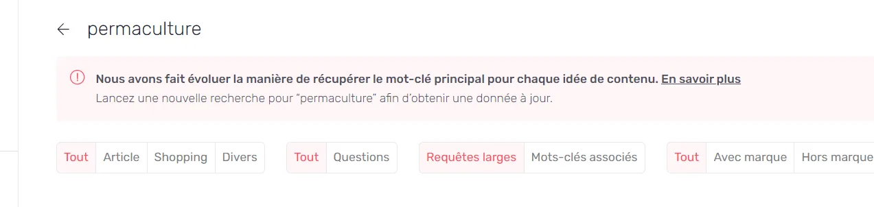 Bandeau sur une analyse antérieure au changement
