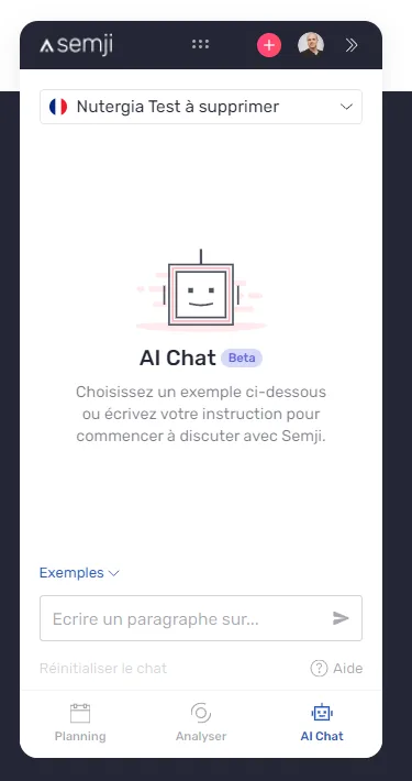 AI Chat ouvert dans l'extension Chrome