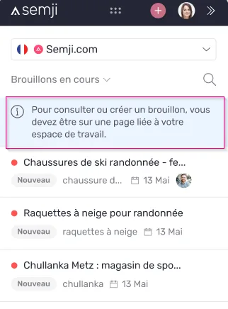 Info-bulle avec l'intitulé corrigé