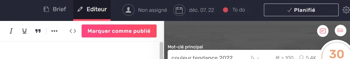 Ancien panneau de planification