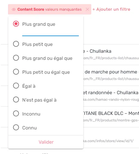 Filtres en français
