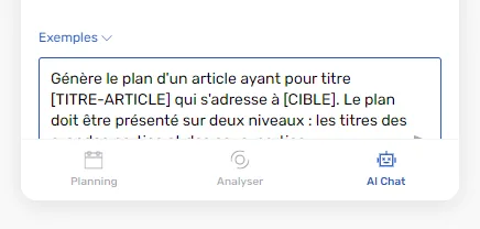 AI Chat avec le bouton d'envoi masqué