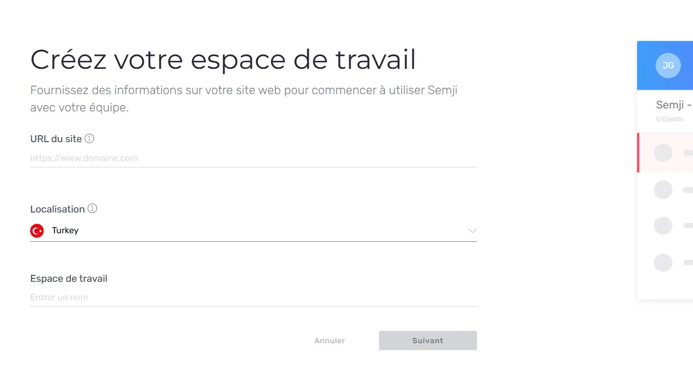 Choix du marché à la création d'un espace de travail
