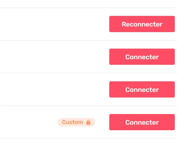 Boutons des connecteurs après la correction