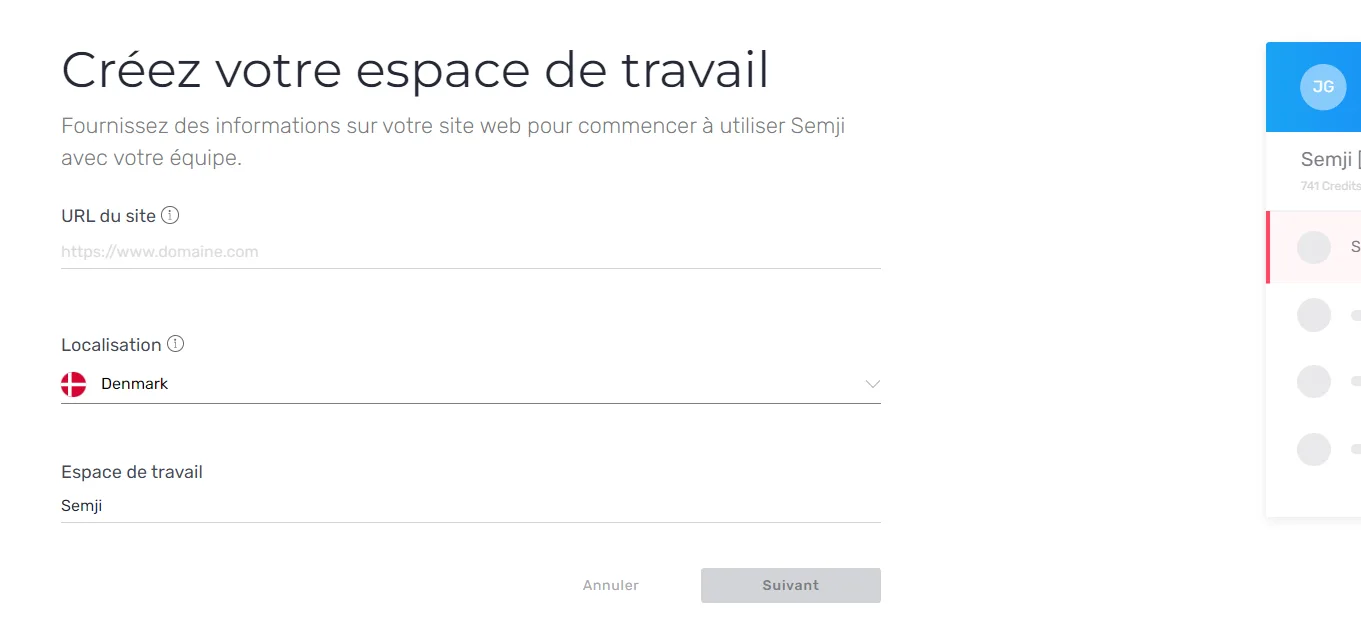 Création d'un espace de travail pour le marché danois