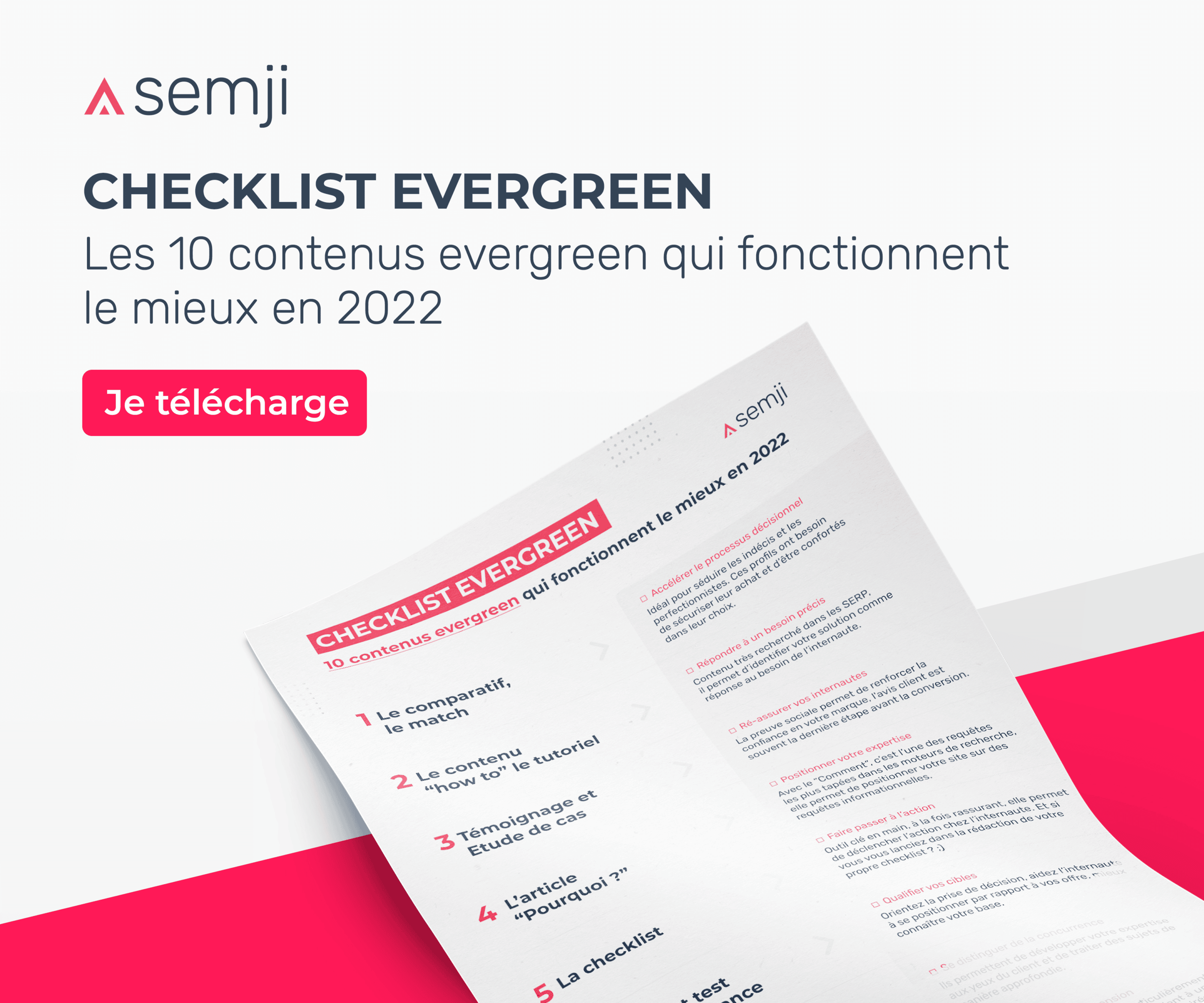 Checklist contenus evergreen semji