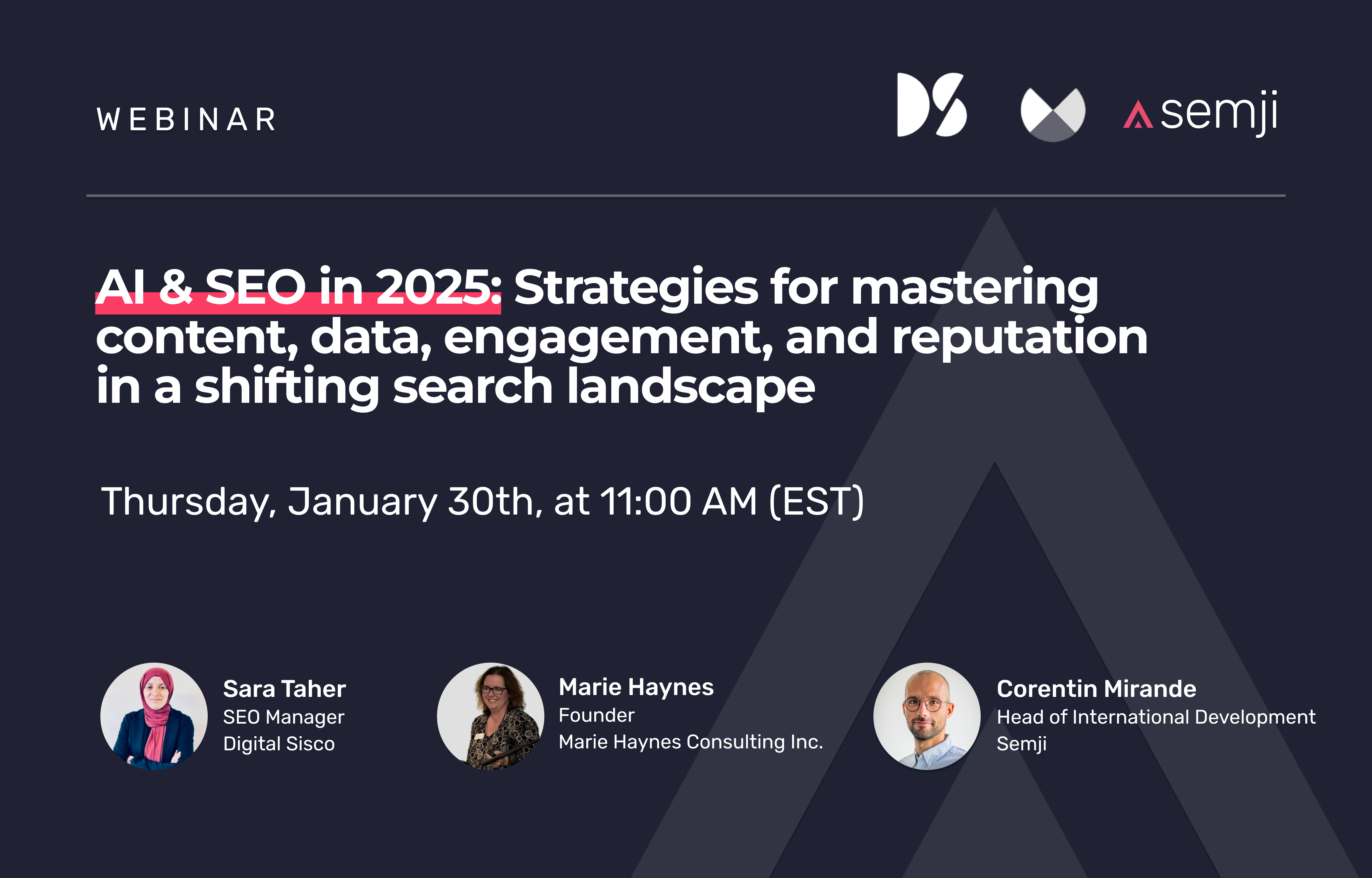 Webinar – AI & SEO in 2025: Strategies for mastering content, data, engagement, and reputation in a shifting search landscape