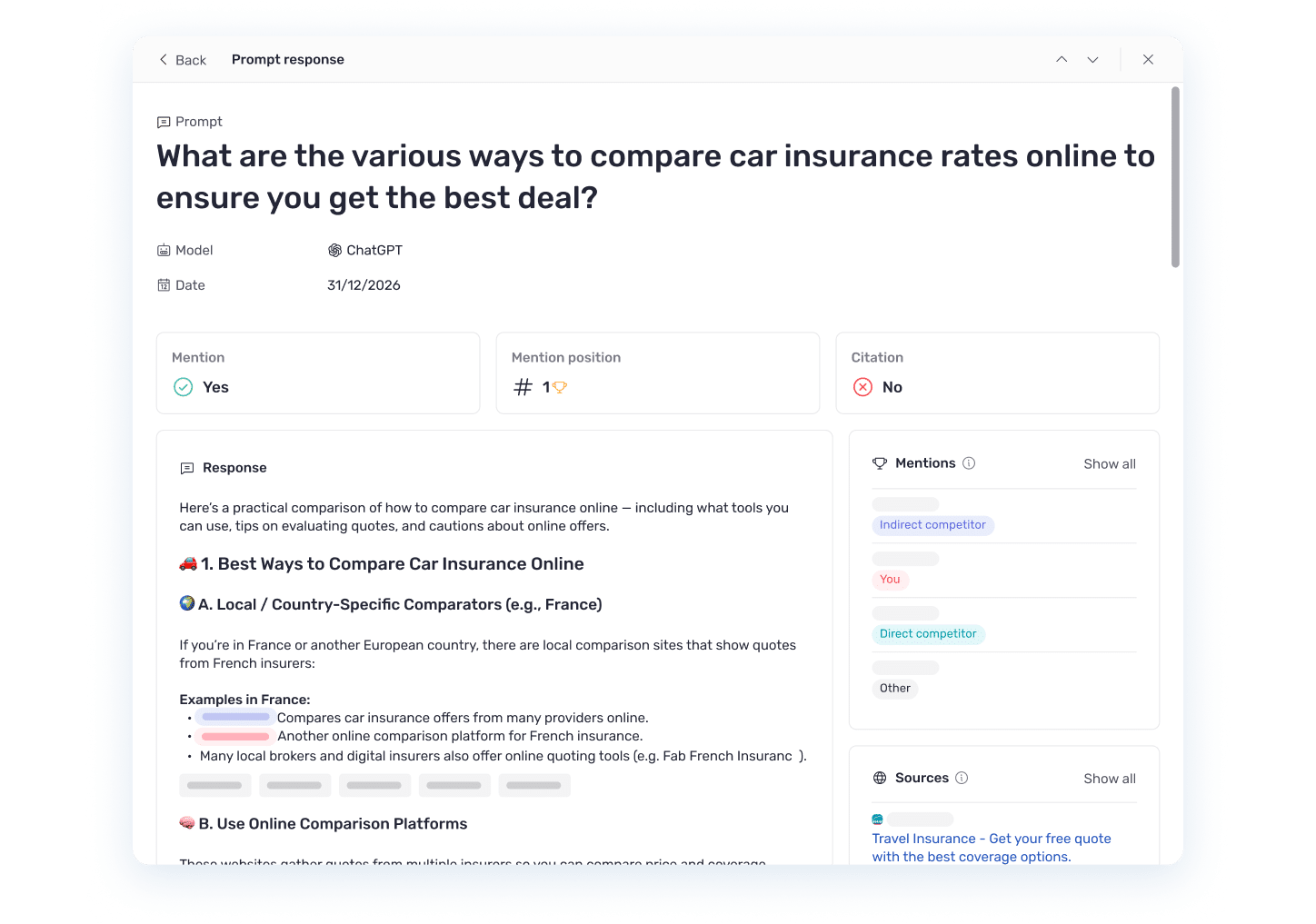 Advanced AI Search analytics
