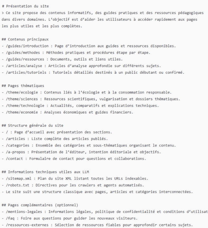 exemple de fichier llms.txt